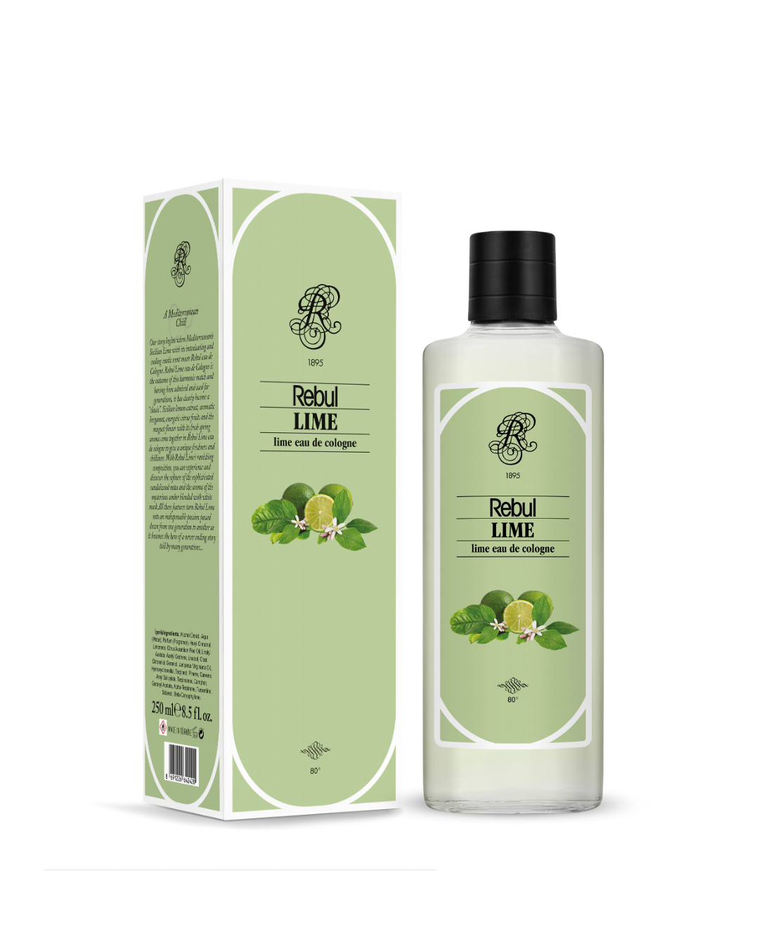 Rebul 250Ml Lime Kolonya Cam Şişe