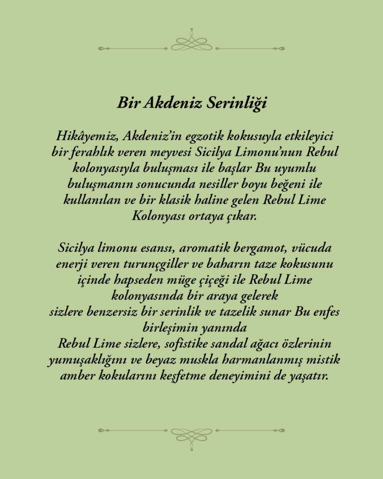 Rebul 250Ml Lime Kolonya Cam Şişe