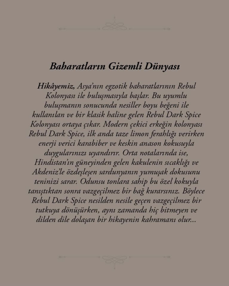 Rebul 250Ml Dark Kolonya Cam Şişe
