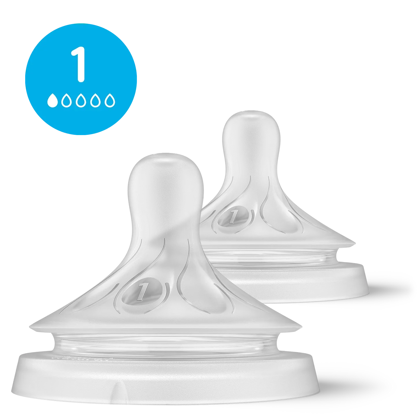 Philips Avent Doğal Tepkili 2'Li Biberon Emziği, 1 Numara, SCY961/02