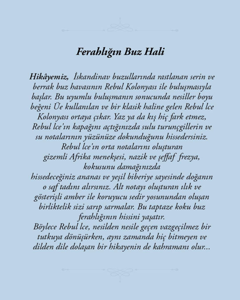 Rebul 250Ml Ice Kolonya Cam Şişe