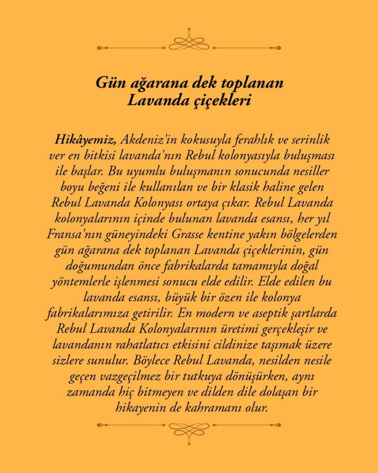 Rebul 250Ml Lavanta Kolonya Cam Şişe
