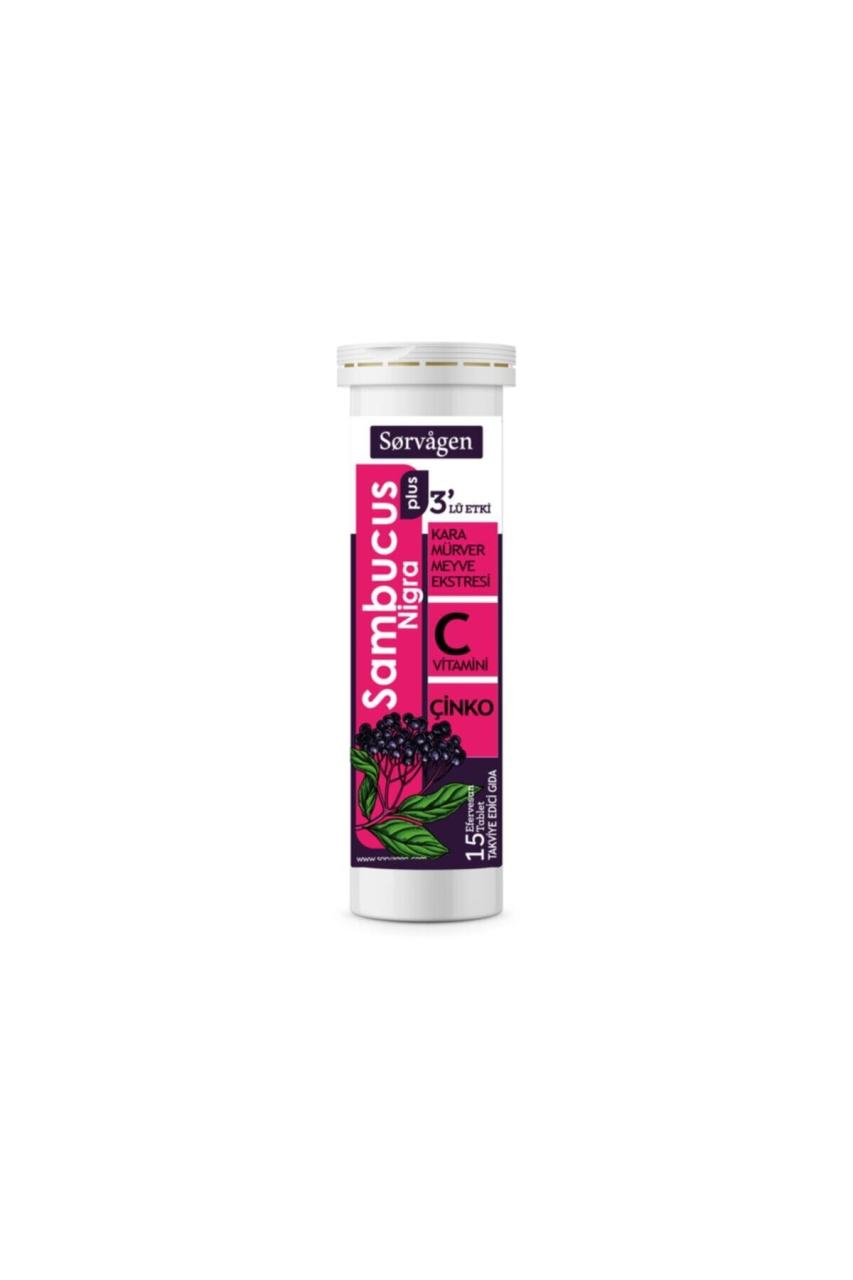 Sambucus Nigra Plus - 15 Efervesan Tablet (3 'lü Etki: Kara Mürver +c Vitamini+ Çinko)