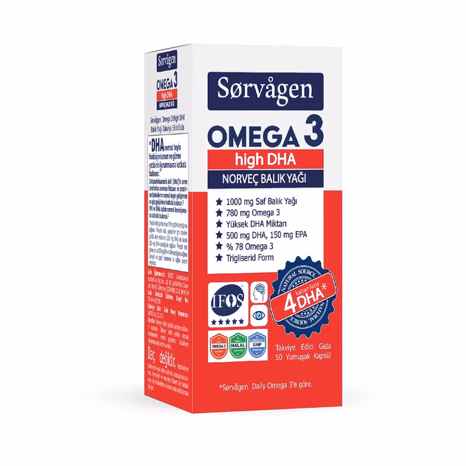 Sorvagen Omega 3 High Dha 50 Kapsül - 2 Adet