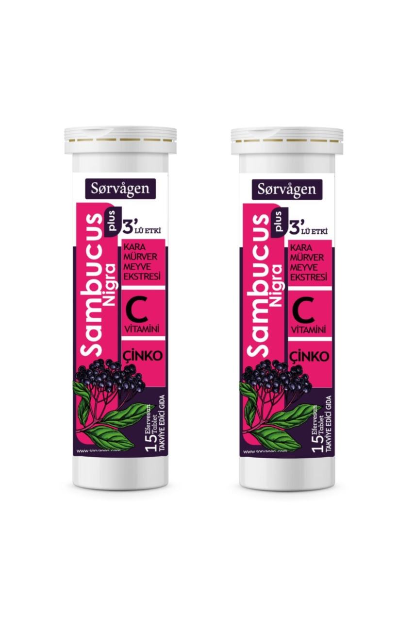 Sambucus Nigra Plus Efervesan Tablet 2 Adet (3 'lü Etki: Kara Mürver +c Vitamini+ Çinko)