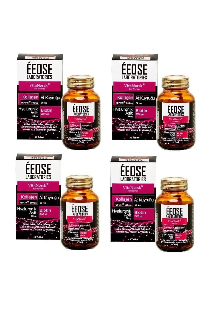 Collagen Tablet ( Kollajen + Hyaluronik Asit + Atkuyruğu + Biotin + C Vitamini) 45 Tablet- 4 Adet