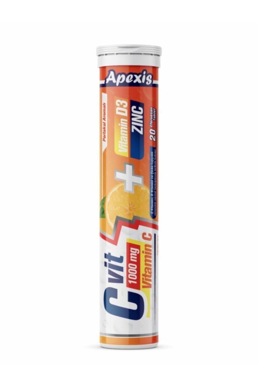C Vitamini 1000mg + D3 Vitamini + Zink (Çinko) 20 Efervesan Tablet