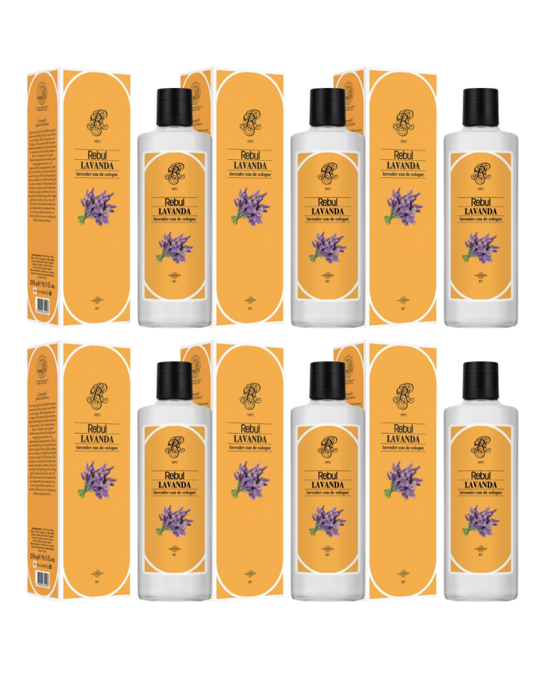 Rebul 250Ml Lavanta Kolonya Cam Şişe 6 Lı Set