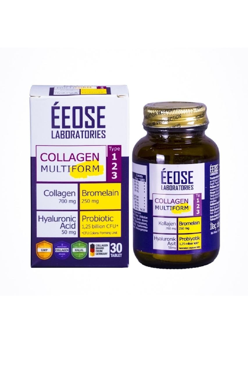 Eeose Multiform Kolajen, Bromelain, Hyaluronik Asit Ve Probiyotik 30 Tablet