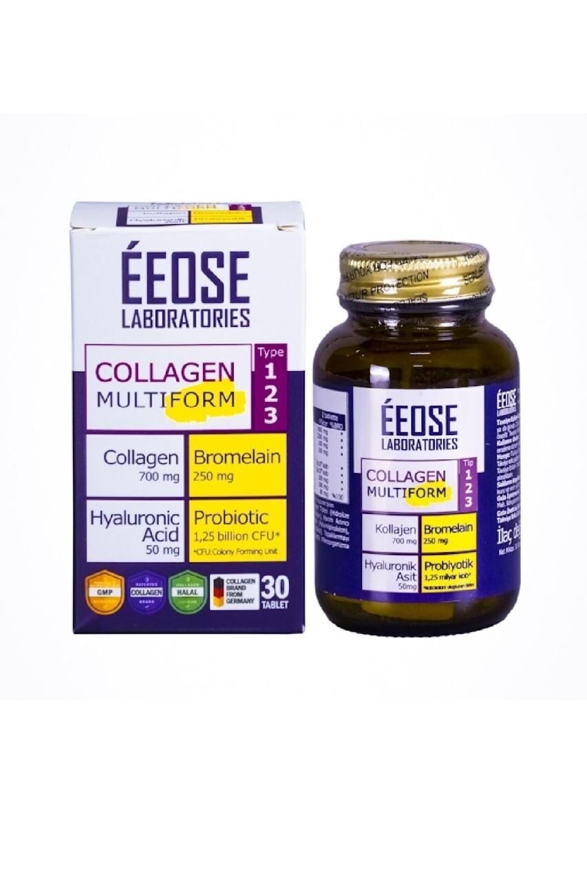 Eeose Kolajen Multiform, Bromelain, Hyaluronik Asit Ve Probiyotik 30 Tablet