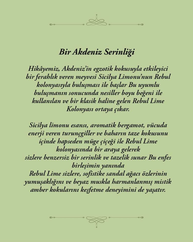 Rebul 250Ml Lime Kolonya Cam Şişe