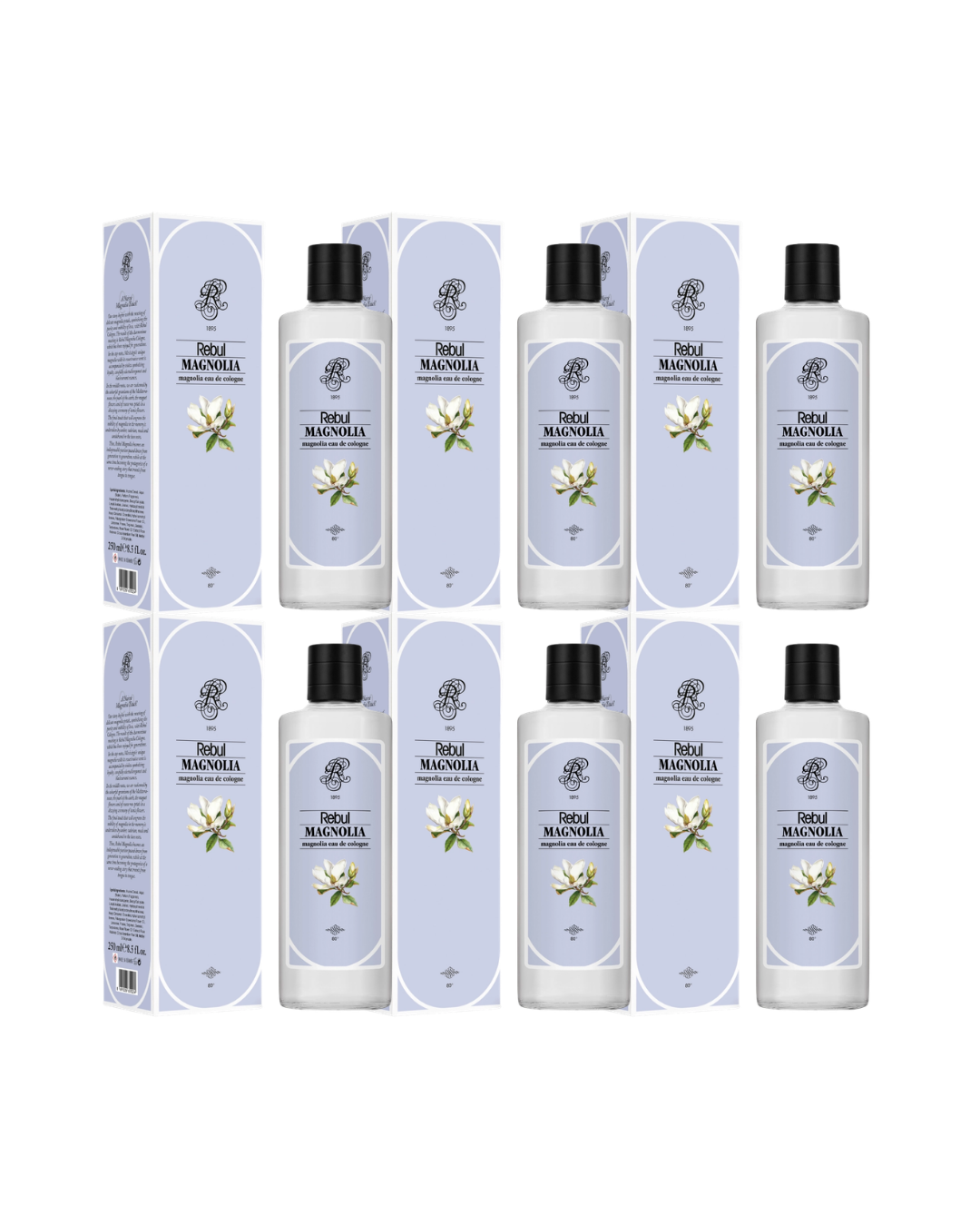 Rebul 250Ml Magnolia Kolonya Cam Şişe 6 Lı Set
