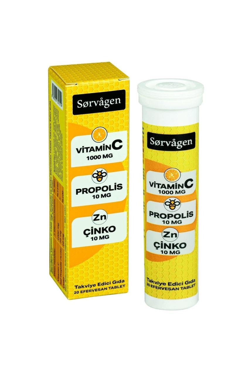 Vitamin C Propolis Çinko 20 Efervesan Tablet