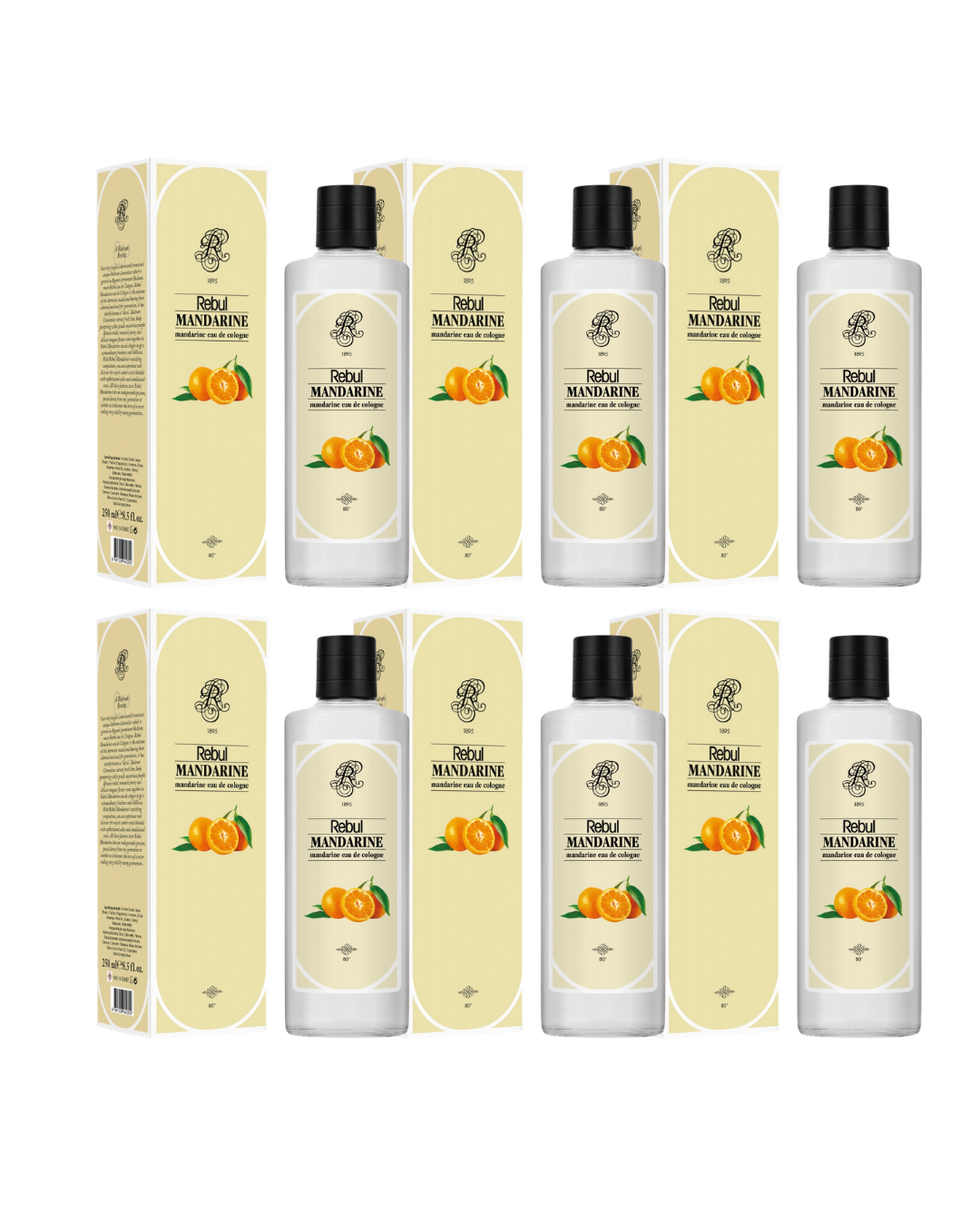 Rebul 250Ml Mandarine Kolonya Cam Şişe 6 Lı