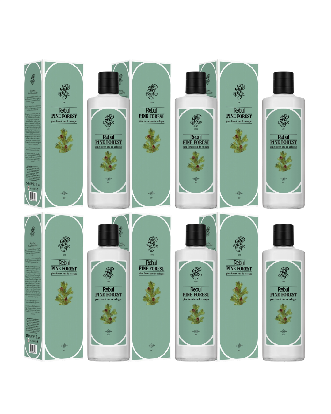 Rebul 250Ml Pıne Forest Kolonya Cam Şişe 6 Lı Set