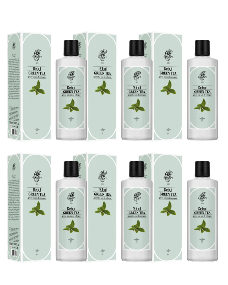 Rebul 250Ml Green Tea Kolonya Cam Şişe Tekli 6 Lı Set
