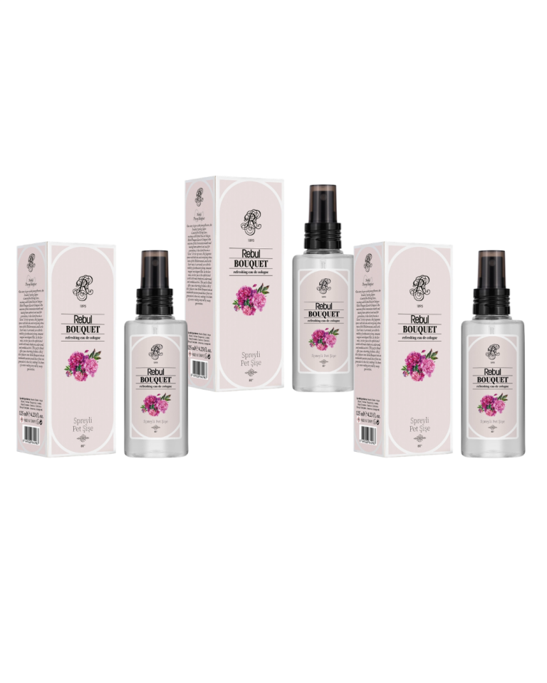 Rebul Bouquet Kolonya 125 Ml Spreyli Pet Şişe 3 Lü Set