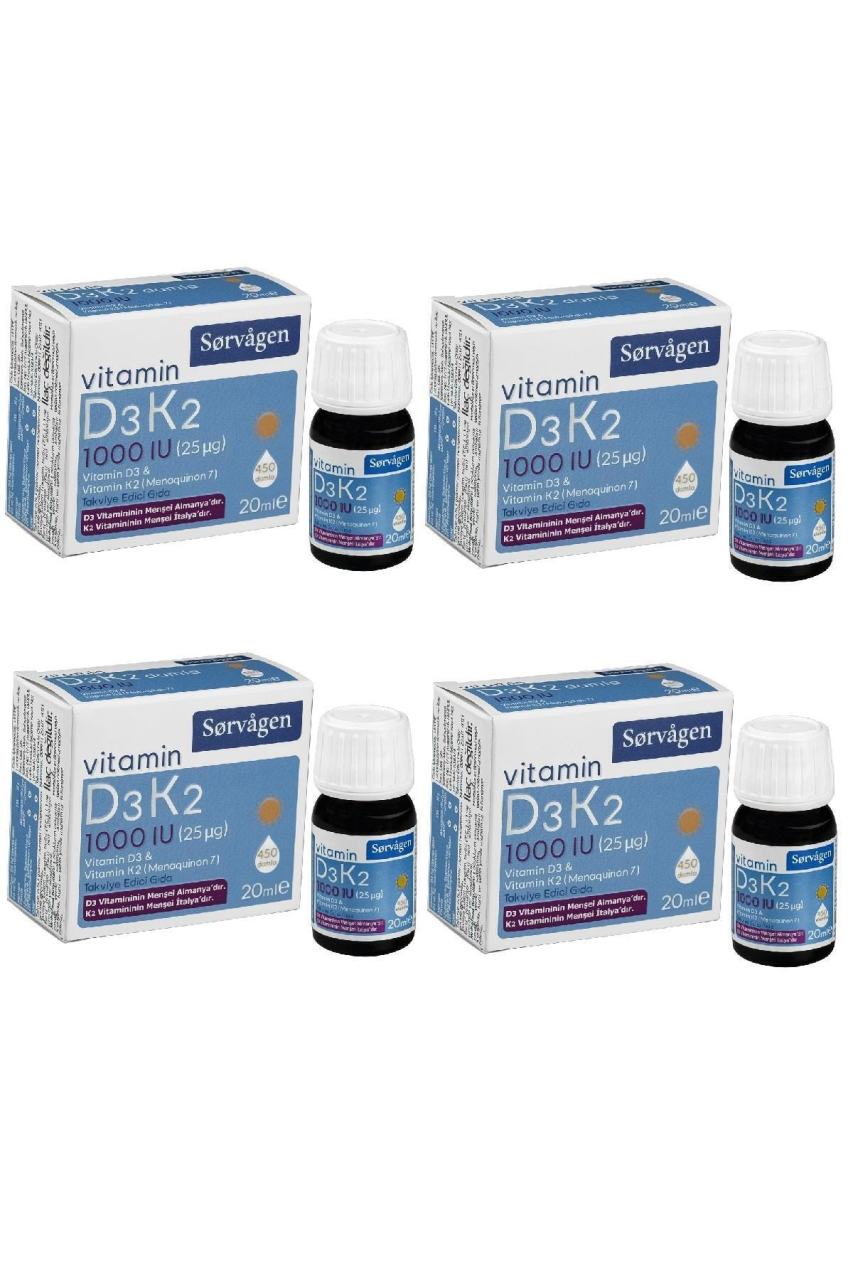 Vitamin D3k2 Damla 20 ml 1000 Ii 4 Adet