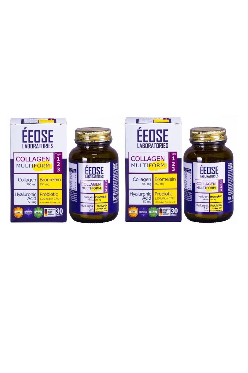 Eeose Multiform Kolajen Bromelain Hyaluronik Asit Ve Probiyotik 30 Tablet 2 Adet