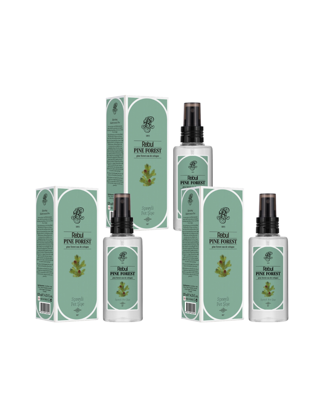 Rebul Pıne Forest Kolonya 125 Ml Spreyli Pet Şişe 3 Lü Set