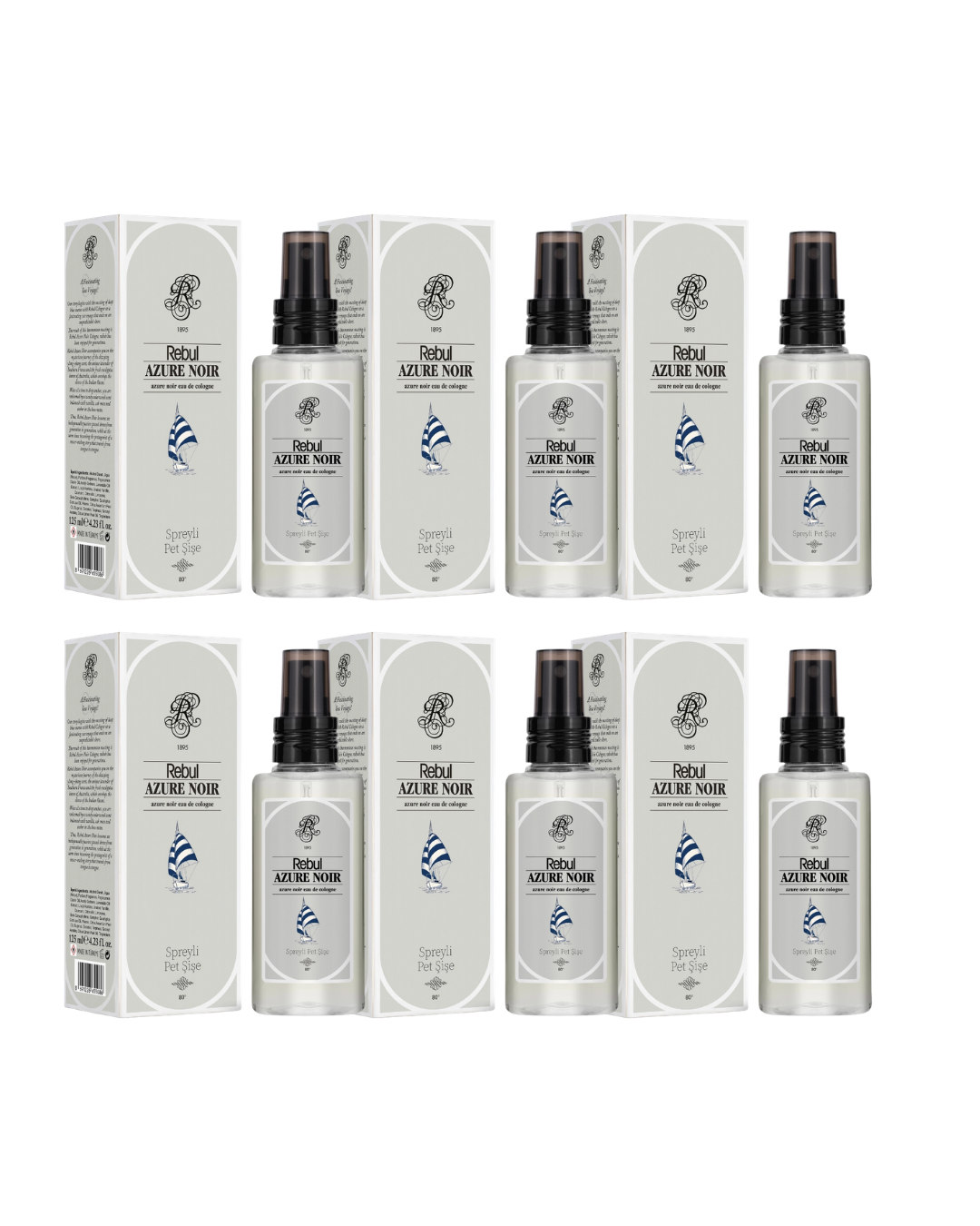 Rebul Azure Kolonya 125 Ml Spreyli Pet Şişe 6 Lı Set