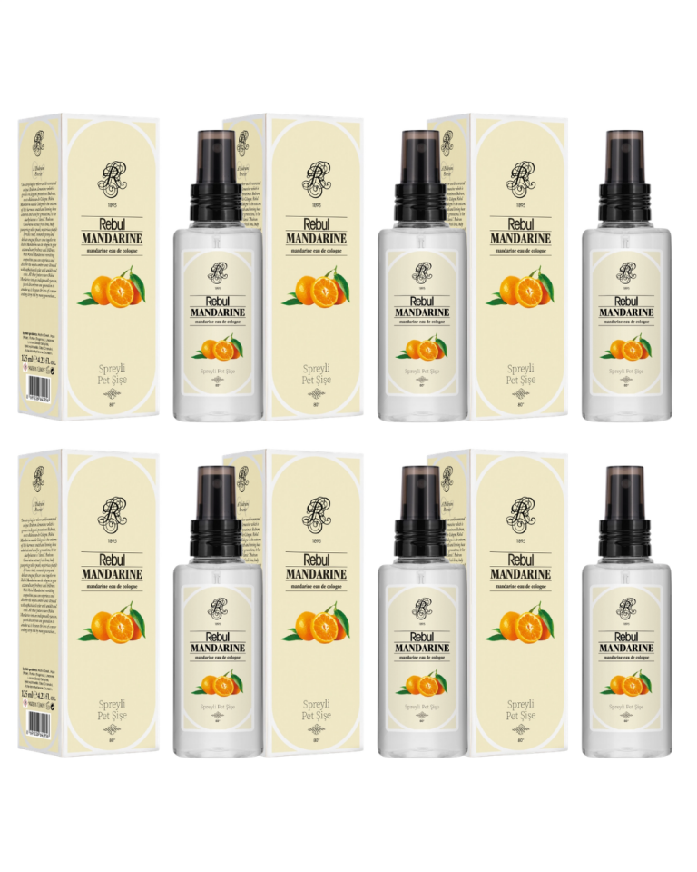 Rebul Mandalina Kolonya 125 Ml Spreyli Pet Şişe 6 Lı Set