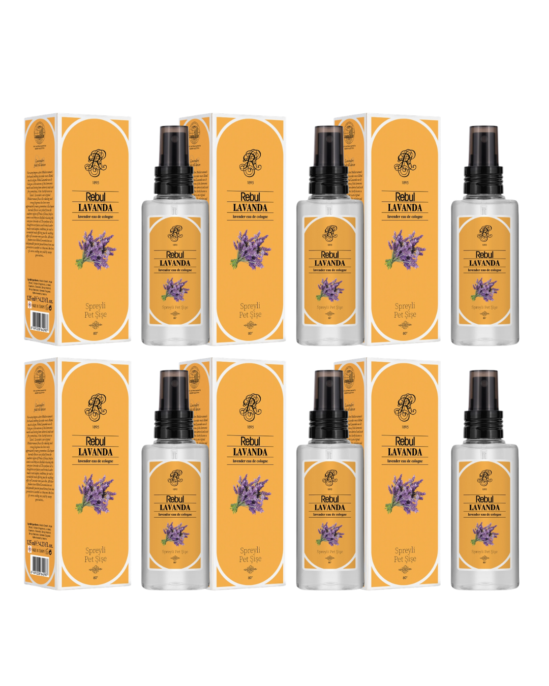 Rebul Lavanta Kolonya 125 Ml Spreyli Pet Şişe 6 Lı Set
