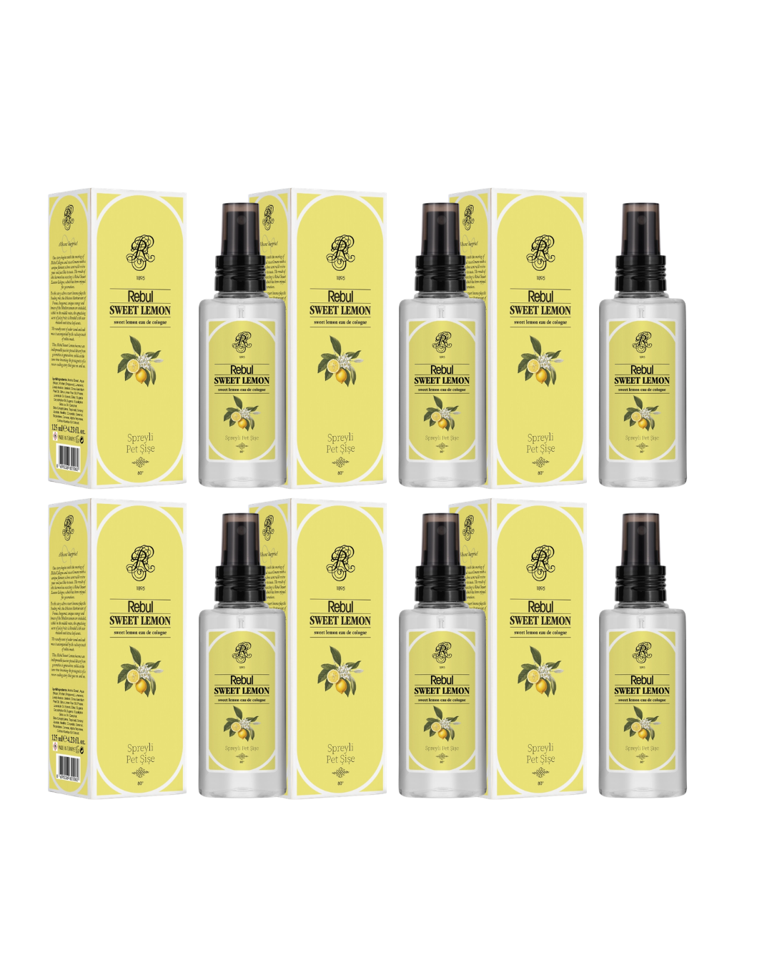Rebul Sweet Limon Kolonya 125 Ml Spreyli Pet Şişe 6 Lı Set