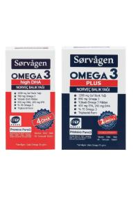 Sorvagen Omega 3 High DHA 50 Kapsül + Omega 3 Plus 60 Kapsül Kombin Set