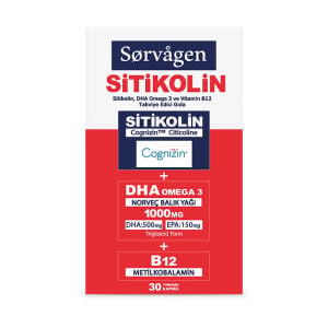 Sorvagen Sitikolin Dha Omega 3 Ve B12 30 Kapsül - 2 Adet
