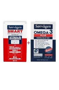 Smart Sitikolin Dha Omega 3, B12 30 Kapsül ve Omega 3 Plus Norveç Balık Yağı