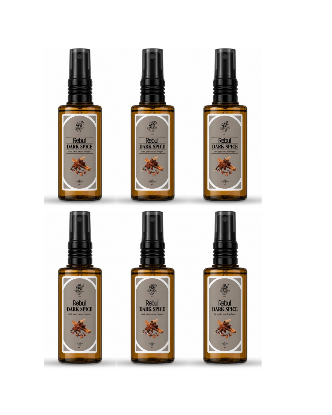 Rebul Dark Spice Kolonya Pet Şişe Sprey 50 Ml 6 Lı Set