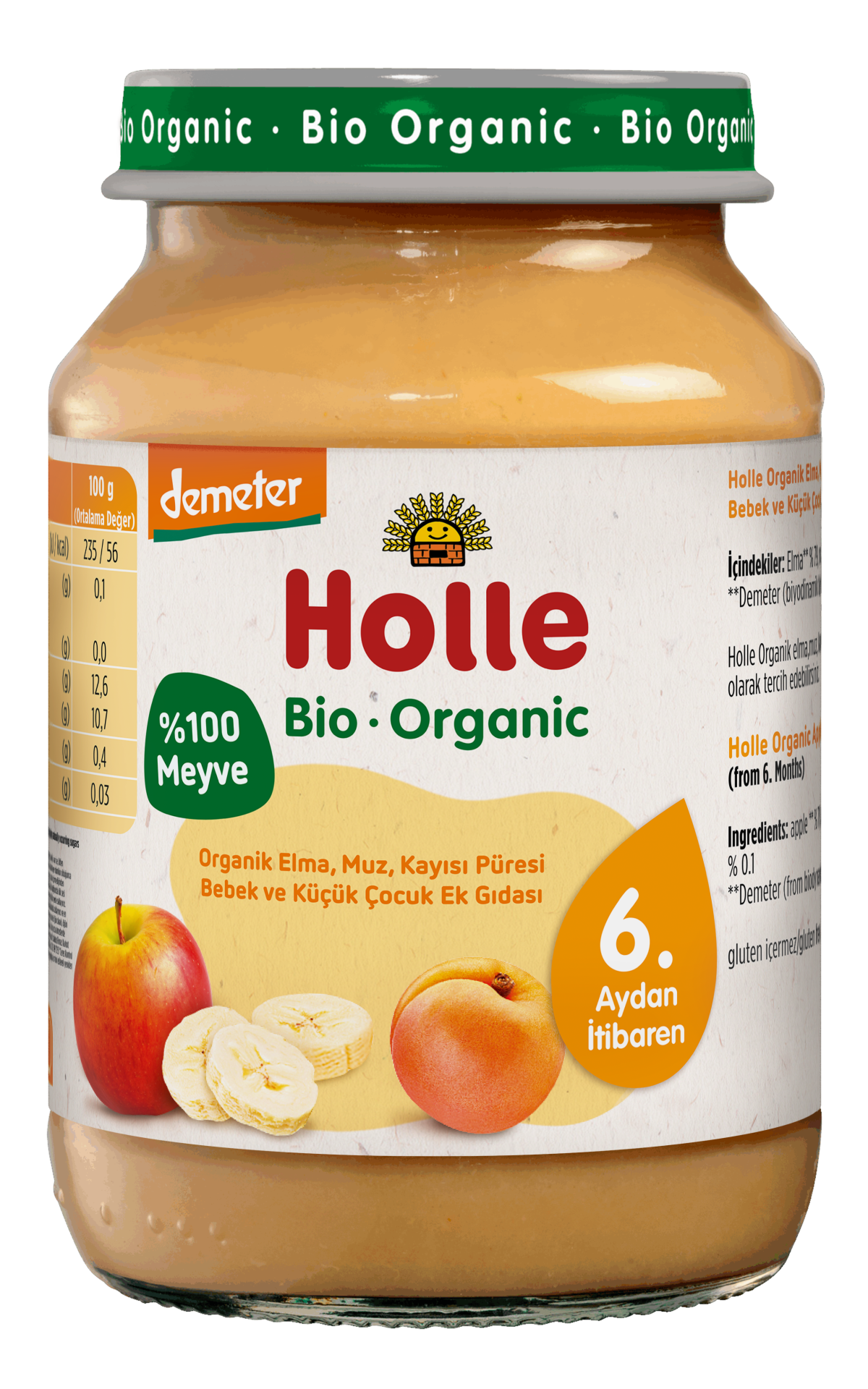 Holle Organik Elma Muz Kayısı 190 Gr