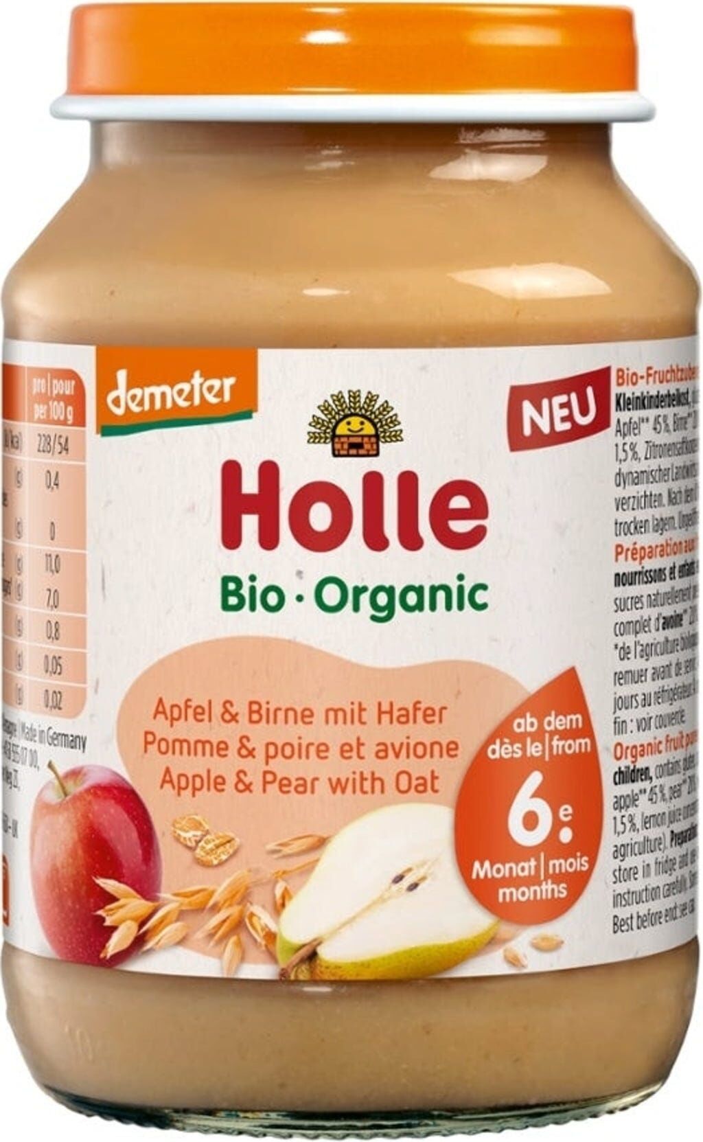 Holle Organik Yulaflı Elma Armut 190 Gr