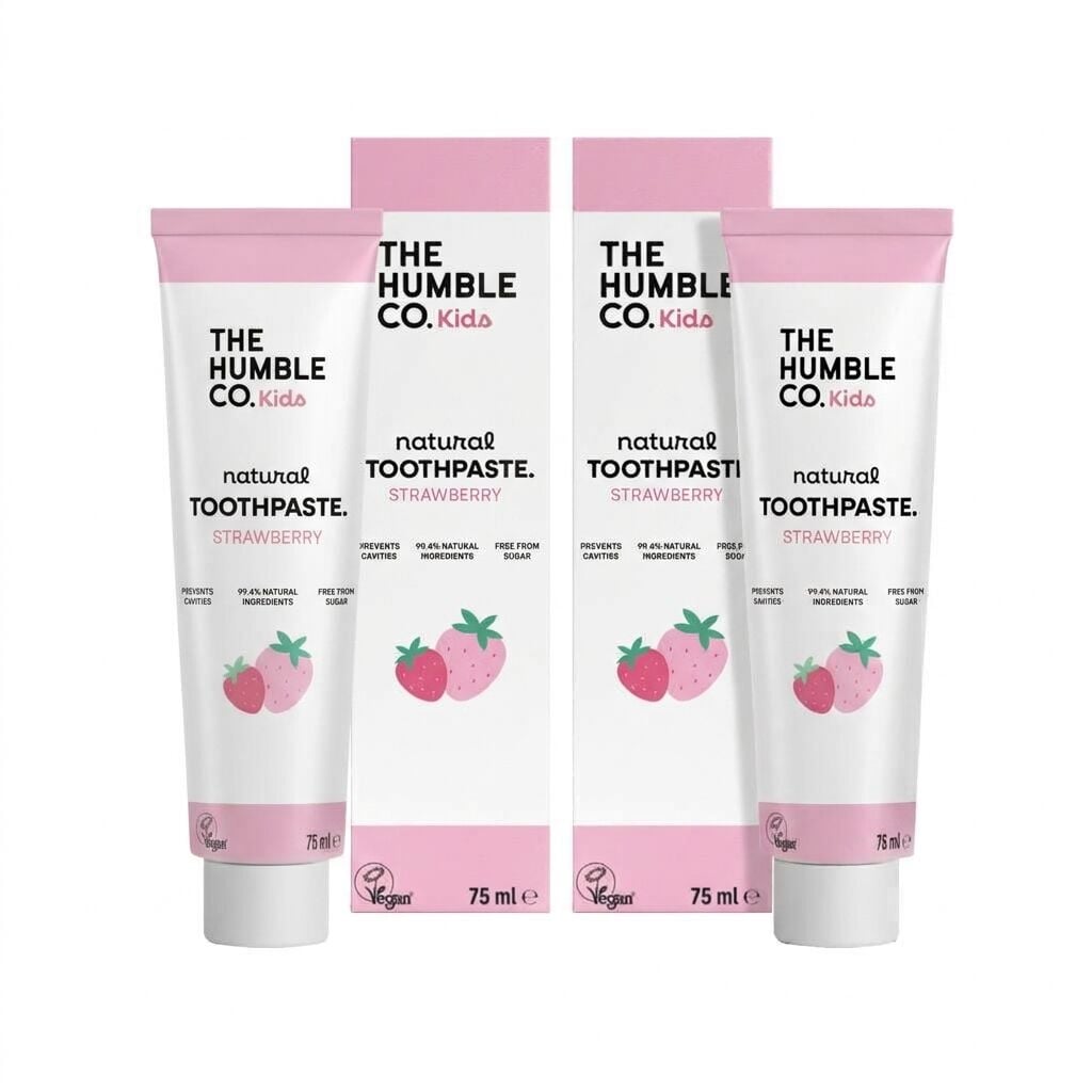 The Humble Co. Çilek Aromalı Çoçuk Diş Macunu 70 Ml 2 Li Set