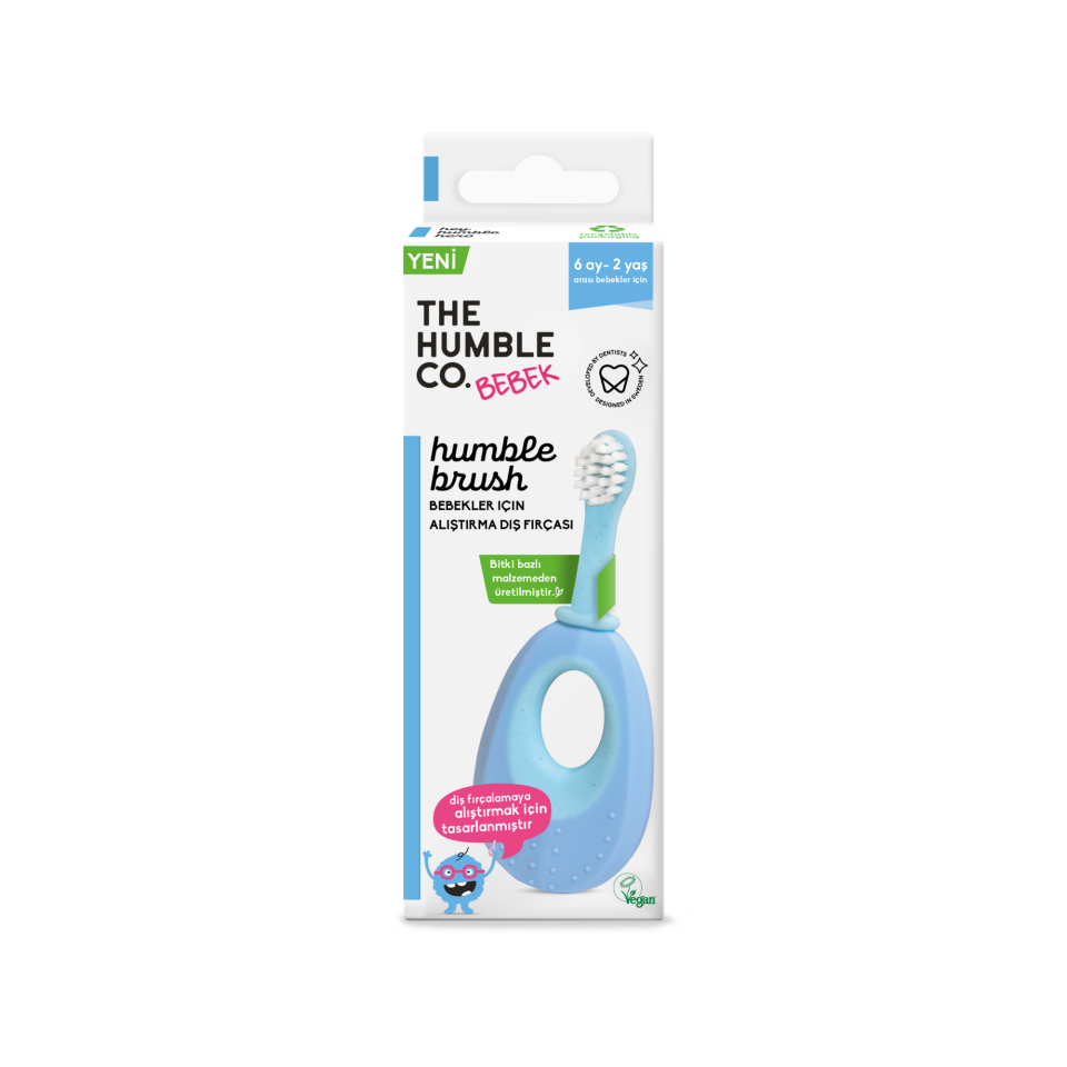 The Humble Co. Bebek & Çocuk Ağız Bakım Seti - Mavi Fırça, Çilekli Macun 70 ml, Diş İpi 30'lu