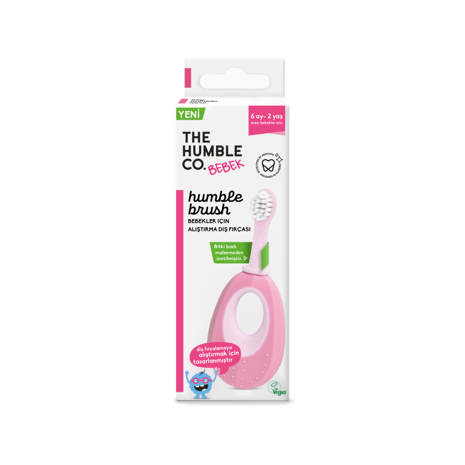 The Humble Co. Bebek & Çocuk Ağız Bakım Seti - Pembe Fırça, Çilekli Macun 70 ml, Diş İpi 30'lu