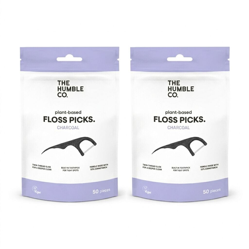 The Humble Co. Kömür Etkisi Ve Nane Tadı Kürdanlı Diş İpi 50 Adet 2 Li Set