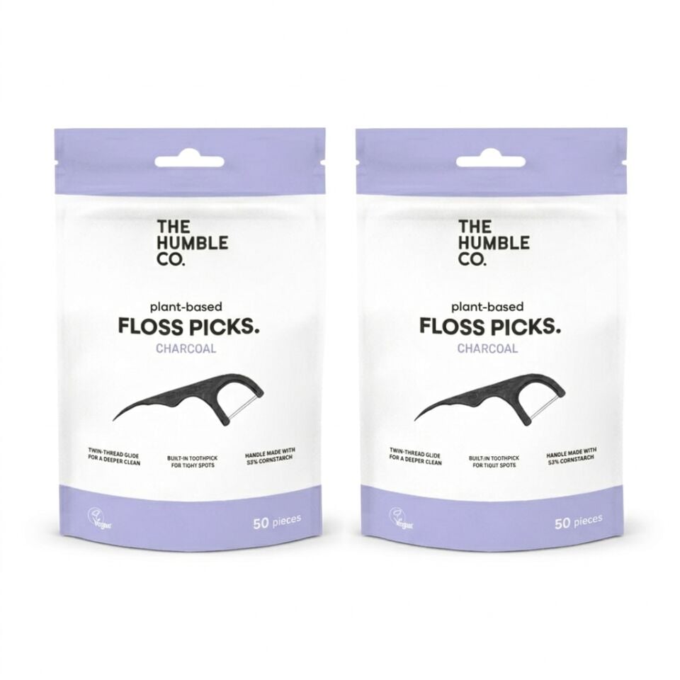 The Humble Co. Kömür Etkisi Ve Nane Tadı Kürdanlı Diş İpi 50 Adet 2 Li Set