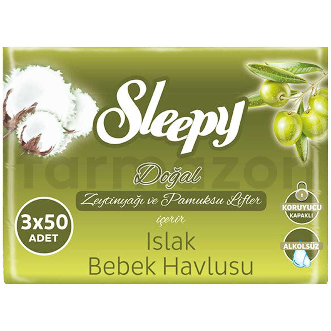 Sleepy Zeytinyağlı Islak Bebek Havlusu 3 x 50 Adet
