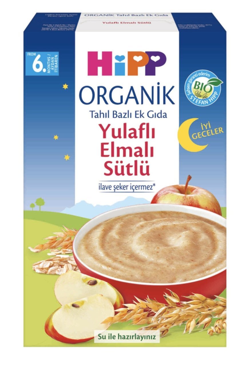 Hipp Organik İyi Geceler Yulaflı Elmalı Tahıl Bazlı Ek Gıda 250 gr
