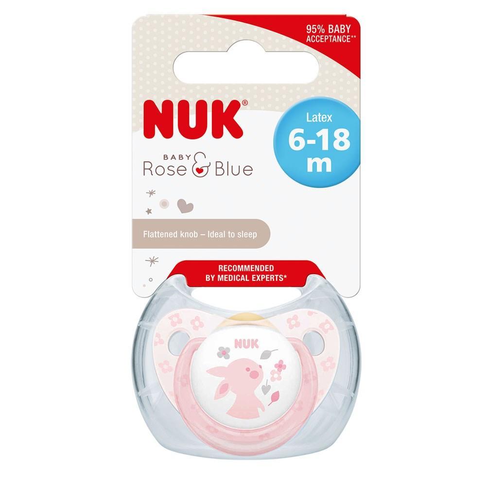 Nuk 734035 Baby Rose & Blue Latex Emzik (Kutulu) 6-18 Ay Pembe