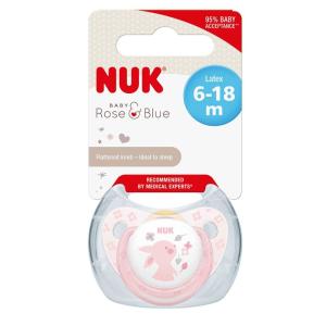 Nuk 734035 Baby Rose & Blue Latex Emzik (Kutulu) 6-18 Ay Pembe