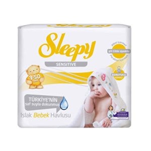 Sleepy Sensitive Islak Bebek Havlusu 50'li - 3'lü Poşet