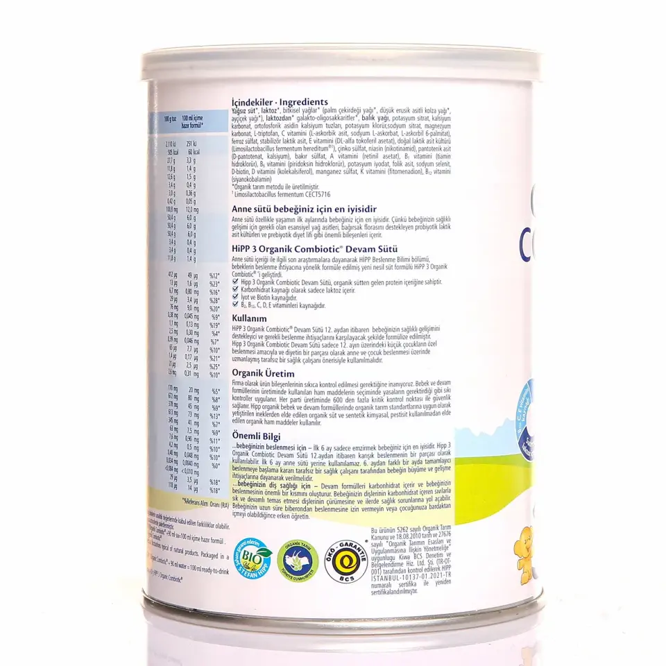 Hipp 3 Organik Combiotik Devam Sütü 350 gr