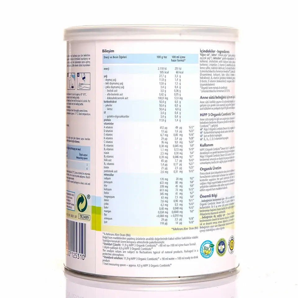 Hipp 3 Organik Combiotik Devam Sütü 350 gr