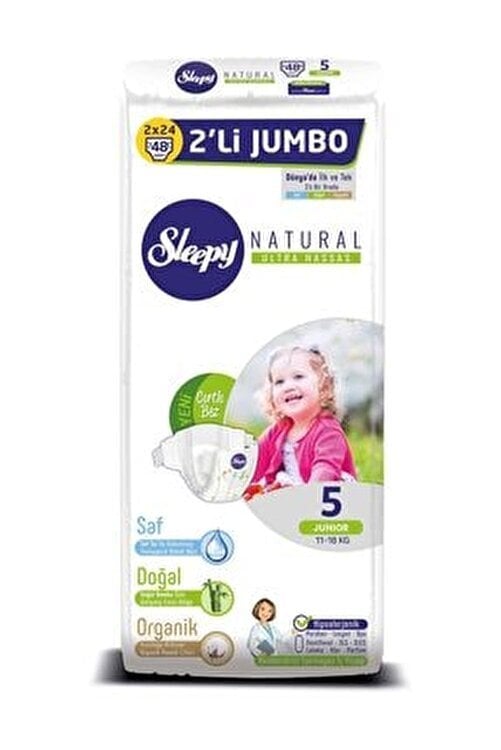 Sleepy Natural 5 No 48 Adet Junior Jumbo (11-18 Kg) Bebek Bezi