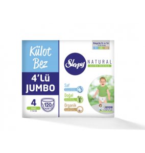 Sleepy Natural Külot Bezi 4 lü Jumbo Maxi 4 Beden 120 Adet
