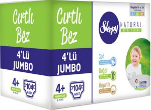 Sleepy Natural 4+ Numara Maxi Plus 104'lü Jumbo Paket