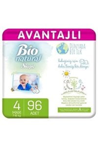 Sleepy Bio Natural Avantajlı Bebek Bezi 4 Numara Maxi 96 Adet